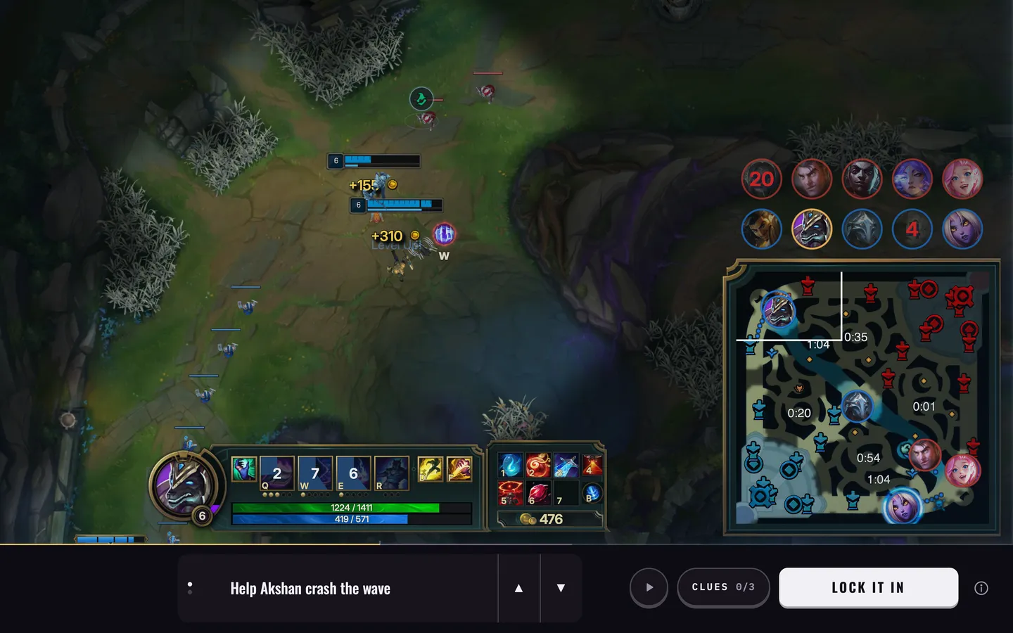 The bar’s options over a paused Challenger game